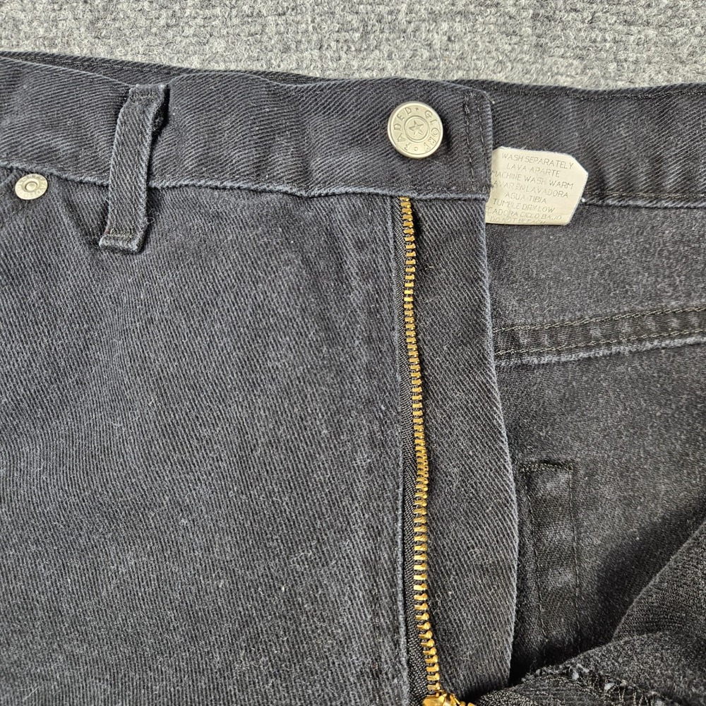 Faded Glory Mens Black Straight Leg Denim Jeans 100% Cotton Made in USA 16A - Picture 6 of 10